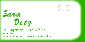 sara ditz business card